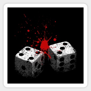 Lucky 7-Dice roll-Seven-Blood-Gambling Sticker